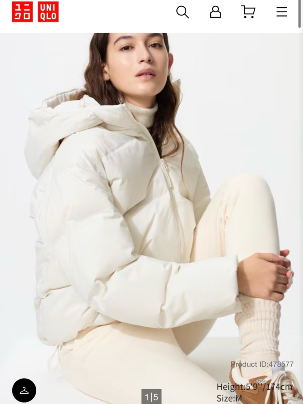 Uniqlo Women's Seamless Down Parka Off-White